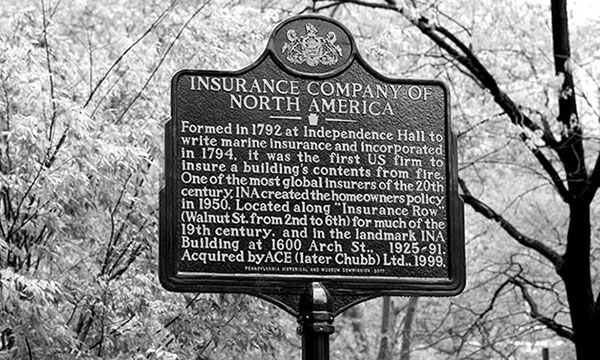 sign commemorating Chubb history